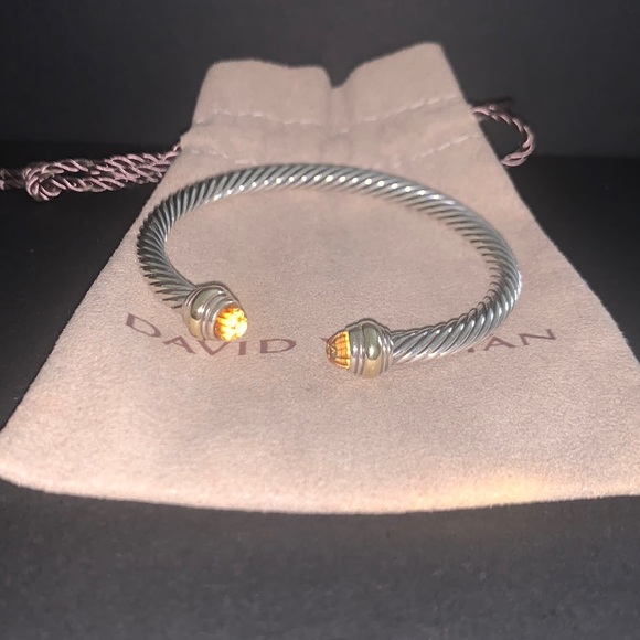 David Yurman Cable Classic Bracelet with Citrine and 14K Gold, 5mm - Picture 2 of 3